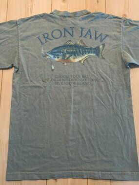 Vintage 90s Sea Dog Sportswear Iron Jaw St. George Island Fishing T-Shirt Size L